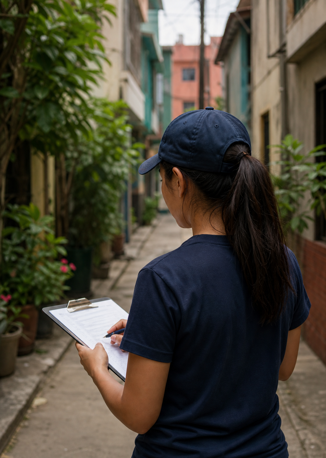 Fieldwork lead recording observations in Lima, Peru